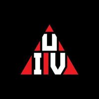 diseño de logotipo de letra triangular uiv con forma de triángulo. monograma de diseño del logotipo del triángulo uiv. plantilla de logotipo de vector de triángulo uiv con color rojo. logotipo triangular uiv logotipo simple, elegante y lujoso.