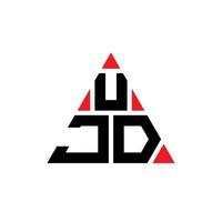 UJD triangle letter logo design with triangle shape. UJD triangle logo design monogram. UJD triangle vector logo template with red color. UJD triangular logo Simple, Elegant, and Luxurious Logo.