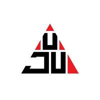 diseño de logotipo de letra triangular uju con forma de triángulo. monograma de diseño del logotipo del triángulo uju. plantilla de logotipo de vector de triángulo uju con color rojo. logotipo triangular uju logotipo simple, elegante y lujoso.