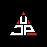 diseño de logotipo de letra triangular ujp con forma de triángulo. monograma de diseño del logotipo del triángulo ujp. plantilla de logotipo de vector de triángulo ujp con color rojo. logotipo triangular ujp logotipo simple, elegante y lujoso.