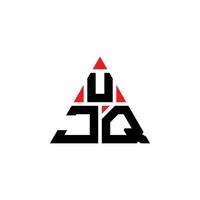 UJQ triangle letter logo design with triangle shape. UJQ triangle logo design monogram. UJQ triangle vector logo template with red color. UJQ triangular logo Simple, Elegant, and Luxurious Logo.