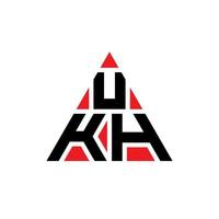 diseño de logotipo de letra triangular ukh con forma de triángulo. monograma de diseño del logotipo del triángulo ukh. plantilla de logotipo de vector de triángulo ukh con color rojo. logotipo triangular ukh logotipo simple, elegante y lujoso.