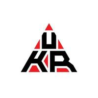 Diseño de logotipo de letra triangular ukr con forma de triángulo. monograma de diseño del logotipo del triángulo ukr. plantilla de logotipo de vector de triángulo ukr con color rojo. logotipo triangular ukr logotipo simple, elegante y lujoso.