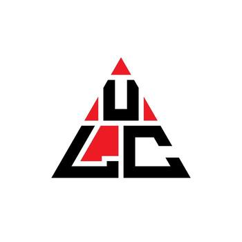 ULC triangle letter logo design with triangle shape. ULC triangle logo design monogram. ULC triangle vector logo template with red color. ULC triangular logo Simple, Elegant, and Luxurious Logo.