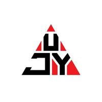 UJY triangle letter logo design with triangle shape. UJY triangle logo design monogram. UJY triangle vector logo template with red color. UJY triangular logo Simple, Elegant, and Luxurious Logo.