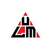 ULM triangle letter logo design with triangle shape. ULM triangle logo design monogram. ULM triangle vector logo template with red color. ULM triangular logo Simple, Elegant, and Luxurious Logo.