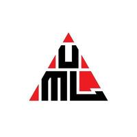 UML triangle letter logo design with triangle shape. UML triangle logo design monogram. UML triangle vector logo template with red color. UML triangular logo Simple, Elegant, and Luxurious Logo.