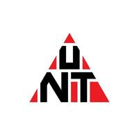 UNT triangle letter logo design with triangle shape. UNT triangle logo design monogram. UNT triangle vector logo template with red color. UNT triangular logo Simple, Elegant, and Luxurious Logo.