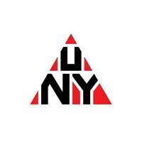 diseño de logotipo de letra de triángulo uny con forma de triángulo. monograma de diseño de logotipo de triángulo uny. plantilla de logotipo de vector de triángulo uny con color rojo. logotipo triangular uny logotipo simple, elegante y lujoso.