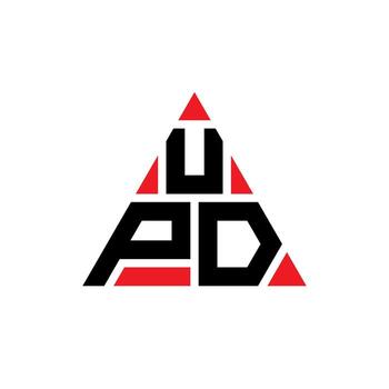 UPD triangle letter logo design with triangle shape. UPD triangle logo design monogram. UPD triangle vector logo template with red color. UPD triangular logo Simple, Elegant, and Luxurious Logo.