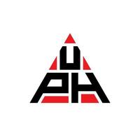 UPH triangle letter logo design with triangle shape. UPH triangle logo design monogram. UPH triangle vector logo template with red color. UPH triangular logo Simple, Elegant, and Luxurious Logo.