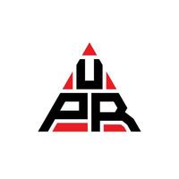 diseño de logotipo de letra de triángulo upr con forma de triángulo. monograma de diseño de logotipo de triángulo upr. plantilla de logotipo de vector de triángulo upr con color rojo. logo triangular upr logo simple, elegante y lujoso.