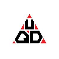 UQD triangle letter logo design with triangle shape. UQD triangle logo design monogram. UQD triangle vector logo template with red color. UQD triangular logo Simple, Elegant, and Luxurious Logo.