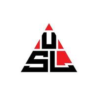 USL triangle letter logo design with triangle shape. USL triangle logo design monogram. USL triangle vector logo template with red color. USL triangular logo Simple, Elegant, and Luxurious Logo.