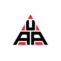 UAA triangle letter logo design with triangle shape. UAA triangle logo design monogram. UAA triangle vector logo template with red color. UAA triangular logo Simple, Elegant, and Luxurious Logo.