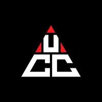 diseño de logotipo de letra triangular ucc con forma de triángulo. monograma de diseño del logotipo del triángulo ucc. plantilla de logotipo de vector de triángulo ucc con color rojo. logotipo triangular ucc logotipo simple, elegante y lujoso.