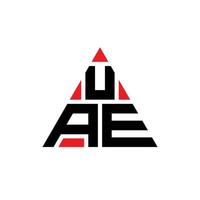 diseño de logotipo de letra triangular de uae con forma de triángulo. monograma de diseño del logotipo del triángulo de los emiratos árabes unidos. plantilla de logotipo de vector de triángulo de eau con color rojo. logo triangular de uae logo simple, elegante y lujoso.