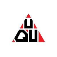 diseño de logotipo de letra triangular uqu con forma de triángulo. monograma de diseño del logotipo del triángulo uqu. plantilla de logotipo de vector de triángulo uqu con color rojo. logotipo triangular uqu logotipo simple, elegante y lujoso.