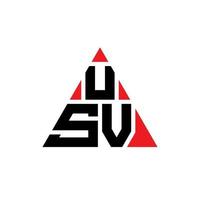 diseño de logotipo de letra triangular usv con forma de triángulo. monograma de diseño del logotipo del triángulo usv. plantilla de logotipo de vector de triángulo usv con color rojo. logotipo triangular usv logotipo simple, elegante y lujoso.