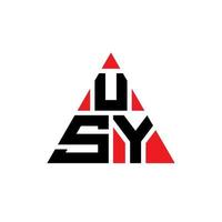 USY triangle letter logo design with triangle shape. USY triangle logo design monogram. USY triangle vector logo template with red color. USY triangular logo Simple, Elegant, and Luxurious Logo.