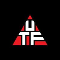 diseño de logotipo de letra triangular utf con forma de triángulo. monograma de diseño de logotipo de triángulo utf. plantilla de logotipo de vector de triángulo utf con color rojo. logotipo triangular utf logotipo simple, elegante y lujoso.