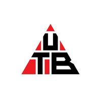 UTB triangle letter logo design with triangle shape. UTB triangle logo design monogram. UTB triangle vector logo template with red color. UTB triangular logo Simple, Elegant, and Luxurious Logo.