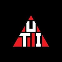 diseño de logotipo de letra triangular uti con forma de triángulo. monograma de diseño de logotipo de triángulo uti. plantilla de logotipo de vector de triángulo uti con color rojo. logotipo triangular uti logotipo simple, elegante y lujoso.