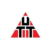 diseño de logotipo de letra de triángulo utt con forma de triángulo. monograma de diseño de logotipo de triángulo utt. plantilla de logotipo de vector de triángulo utt con color rojo. logotipo triangular utt logotipo simple, elegante y lujoso.