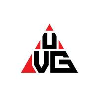 UVG triangle letter logo design with triangle shape. UVG triangle logo design monogram. UVG triangle vector logo template with red color. UVG triangular logo Simple, Elegant, and Luxurious Logo.