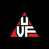 UVF triangle letter logo design with triangle shape. UVF triangle logo design monogram. UVF triangle vector logo template with red color. UVF triangular logo Simple, Elegant, and Luxurious Logo.