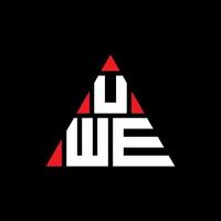 diseño de logotipo de letra triangular uwe con forma de triángulo. monograma de diseño del logotipo del triángulo uwe. plantilla de logotipo de vector de triángulo uwe con color rojo. logotipo triangular uwe logotipo simple, elegante y lujoso.