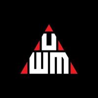 UWM triangle letter logo design with triangle shape. UWM triangle logo design monogram. UWM triangle vector logo template with red color. UWM triangular logo Simple, Elegant, and Luxurious Logo.