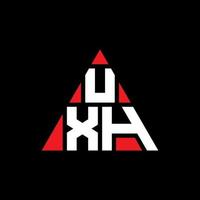 diseño de logotipo de letra triangular uxh con forma de triángulo. monograma de diseño de logotipo de triángulo uxh. plantilla de logotipo de vector de triángulo uxh con color rojo. logotipo triangular uxh logotipo simple, elegante y lujoso.