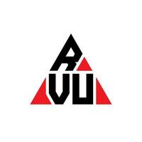 diseño de logotipo de letra triangular rvu con forma de triángulo. monograma de diseño del logotipo del triángulo rvu. plantilla de logotipo de vector de triángulo rvu con color rojo. logotipo triangular rvu logotipo simple, elegante y lujoso.