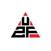 UZF triangle letter logo design with triangle shape. UZF triangle logo design monogram. UZF triangle vector logo template with red color. UZF triangular logo Simple, Elegant, and Luxurious Logo.