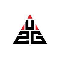 UZG triangle letter logo design with triangle shape. UZG triangle logo design monogram. UZG triangle vector logo template with red color. UZG triangular logo Simple, Elegant, and Luxurious Logo.