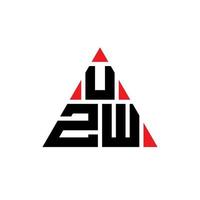 UZW triangle letter logo design with triangle shape. UZW triangle logo design monogram. UZW triangle vector logo template with red color. UZW triangular logo Simple, Elegant, and Luxurious Logo.