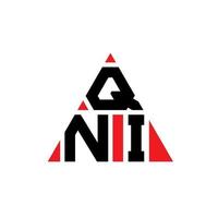 diseño de logotipo de letra triangular qni con forma de triángulo. monograma de diseño del logotipo del triángulo qni. plantilla de logotipo de vector de triángulo qni con color rojo. logotipo triangular qni logotipo simple, elegante y lujoso.