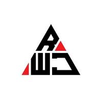 RWJ triangle letter logo design with triangle shape. RWJ triangle logo design monogram. RWJ triangle vector logo template with red color. RWJ triangular logo Simple, Elegant, and Luxurious Logo.