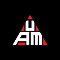 diseño de logotipo de letra triangular uam con forma de triángulo. monograma de diseño del logotipo del triángulo uam. plantilla de logotipo de vector de triángulo uam con color rojo. logotipo triangular uam logotipo simple, elegante y lujoso.