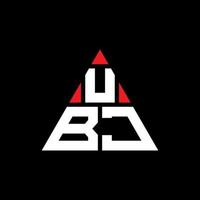 diseño de logotipo de letra triangular ubj con forma de triángulo. monograma de diseño del logotipo del triángulo ubj. plantilla de logotipo de vector de triángulo ubj con color rojo. logotipo triangular ubj logotipo simple, elegante y lujoso.