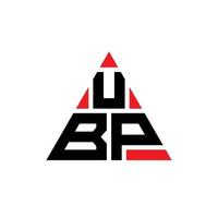 UBP triangle letter logo design with triangle shape. UBP triangle logo design monogram. UBP triangle vector logo template with red color. UBP triangular logo Simple, Elegant, and Luxurious Logo.