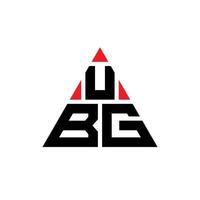 UBG triangle letter logo design with triangle shape. UBG triangle logo design monogram. UBG triangle vector logo template with red color. UBG triangular logo Simple, Elegant, and Luxurious Logo.