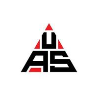 diseño de logotipo de letra triangular uas con forma de triángulo. monograma de diseño de logotipo de triángulo uas. plantilla de logotipo de vector de triángulo uas con color rojo. logo triangular uas logo simple, elegante y lujoso.