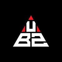 diseño de logotipo de letra triangular ubz con forma de triángulo. monograma de diseño del logotipo del triángulo ubz. plantilla de logotipo de vector de triángulo ubz con color rojo. logotipo triangular ubz logotipo simple, elegante y lujoso.