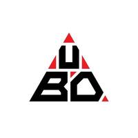 UBO triangle letter logo design with triangle shape. UBO triangle logo design monogram. UBO triangle vector logo template with red color. UBO triangular logo Simple, Elegant, and Luxurious Logo.