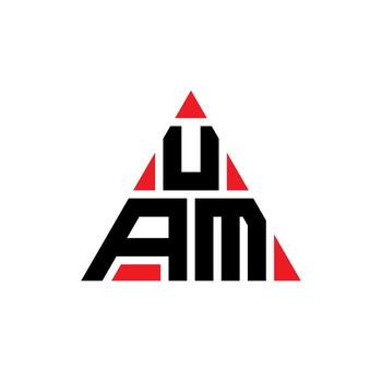 UAM triangle letter logo design with triangle shape. UAM triangle logo design monogram. UAM triangle vector logo template with red color. UAM triangular logo Simple, Elegant, and Luxurious Logo.