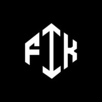 FIK letter logo design with polygon shape. FIK polygon and cube shape logo design. FIK hexagon vector logo template white and black colors. FIK monogram, business and real estate logo.