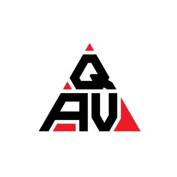 QAV triangle letter logo design with triangle shape. QAV triangle logo design monogram. QAV triangle vector logo template with red color. QAV triangular logo Simple, Elegant, and Luxurious Logo.