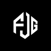 diseño de logotipo de letra fjg con forma de polígono. fjg polígono y diseño de logotipo en forma de cubo. fjg hexágono vector logo plantilla colores blanco y negro. monograma fjg, logotipo empresarial y inmobiliario.